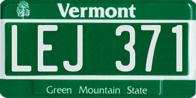 VT license plate LEJ371
