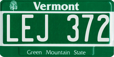 VT license plate LEJ372