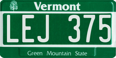 VT license plate LEJ375