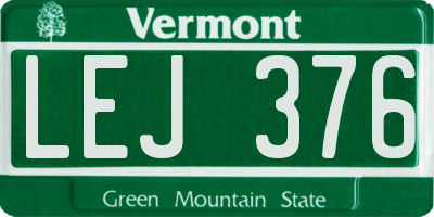 VT license plate LEJ376