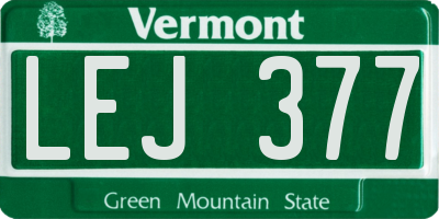 VT license plate LEJ377