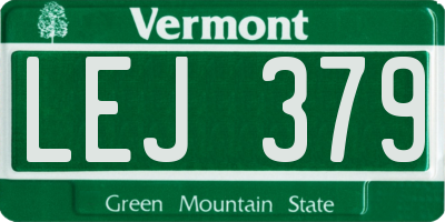 VT license plate LEJ379