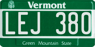 VT license plate LEJ380