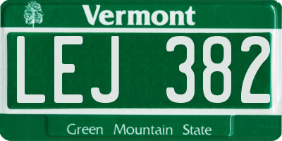 VT license plate LEJ382