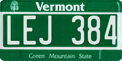 VT license plate LEJ384