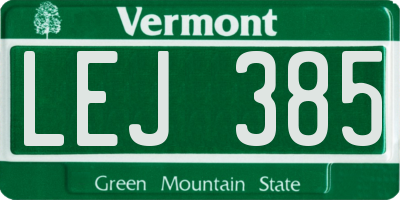 VT license plate LEJ385