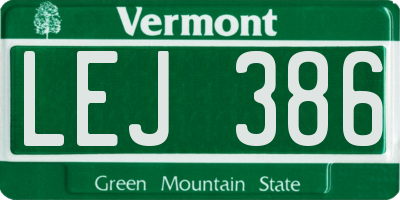 VT license plate LEJ386