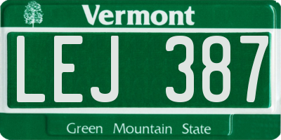 VT license plate LEJ387