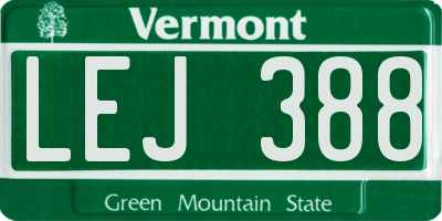 VT license plate LEJ388