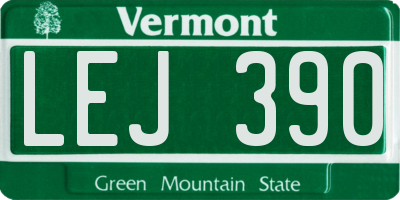VT license plate LEJ390