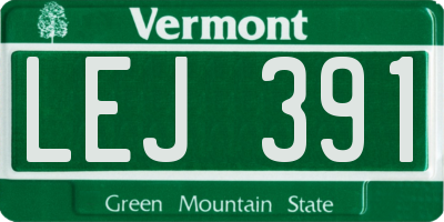 VT license plate LEJ391