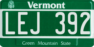 VT license plate LEJ392