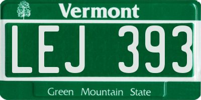 VT license plate LEJ393