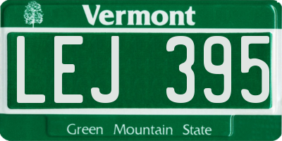 VT license plate LEJ395