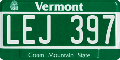 VT license plate LEJ397