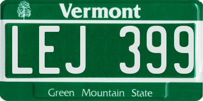 VT license plate LEJ399