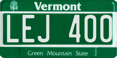 VT license plate LEJ400