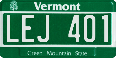 VT license plate LEJ401