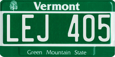 VT license plate LEJ405
