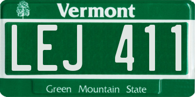 VT license plate LEJ411