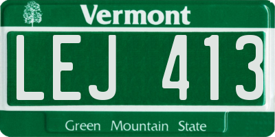 VT license plate LEJ413