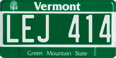 VT license plate LEJ414