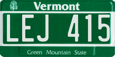 VT license plate LEJ415