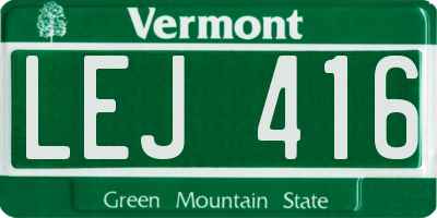 VT license plate LEJ416