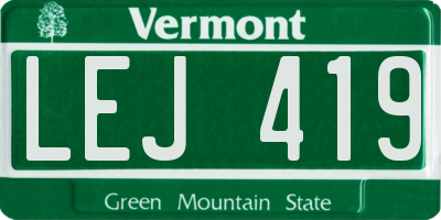 VT license plate LEJ419