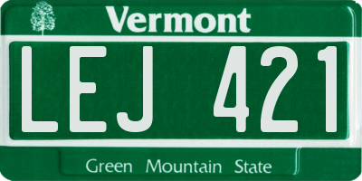 VT license plate LEJ421