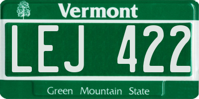 VT license plate LEJ422