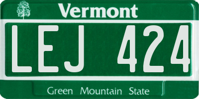 VT license plate LEJ424