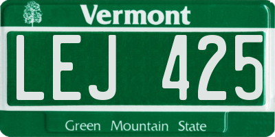 VT license plate LEJ425