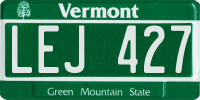 VT license plate LEJ427