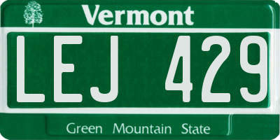 VT license plate LEJ429