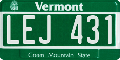VT license plate LEJ431