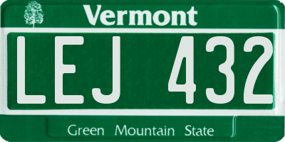 VT license plate LEJ432