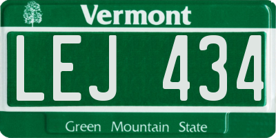 VT license plate LEJ434