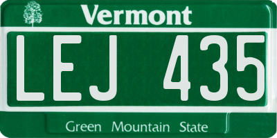 VT license plate LEJ435
