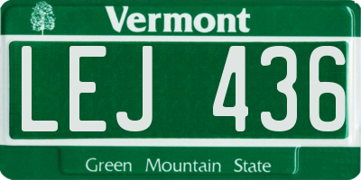 VT license plate LEJ436