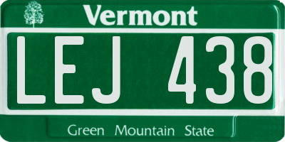 VT license plate LEJ438