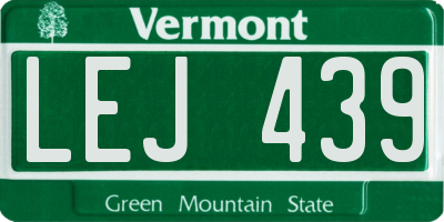 VT license plate LEJ439