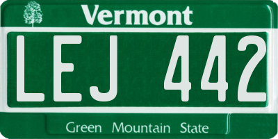 VT license plate LEJ442
