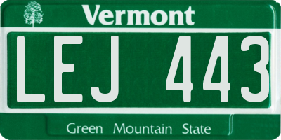 VT license plate LEJ443
