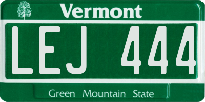 VT license plate LEJ444
