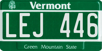 VT license plate LEJ446