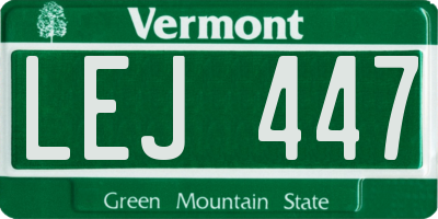 VT license plate LEJ447