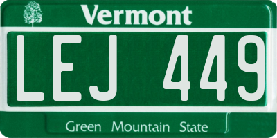 VT license plate LEJ449