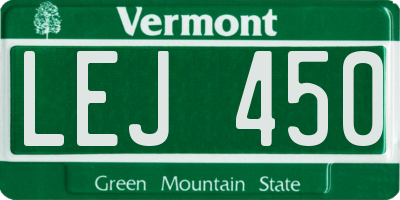 VT license plate LEJ450