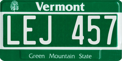 VT license plate LEJ457